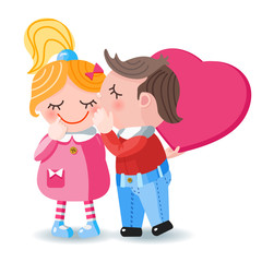 valentines day card. kiss boy and girl. vector illustration for a card, invitation for a wedding, t-shirt