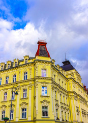 Building facade in Karlovy Vary, Czech Republic