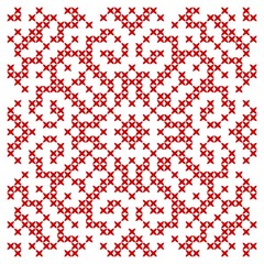 Embroidered ethnic ornament. Cross stitch pattern. Vector illustration.