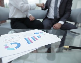 marketing chart on the desktop. business background