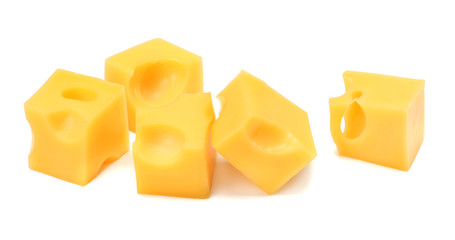 piece of cheese isolated on white background