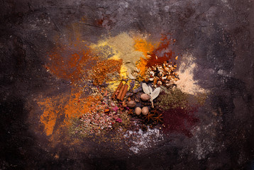 Flat lay spicy frame