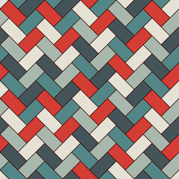 Herringbone wallpaper. Abstract parquet background. Seamless surface pattern with repeated rectangular tiles.