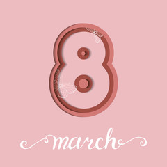 Illustration of International women's day,eighth of march.