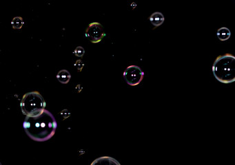 Bubble on black background, abstract