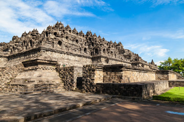 Buddist temple Borobudur complex, Unesco world heritage. Candi Borobudur, Yogyakarta, Central Jawa, Indonesia.