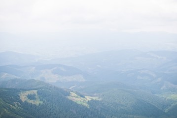 Fototapeta na wymiar Blue horizon and Carpathian mountains in Ukraine 