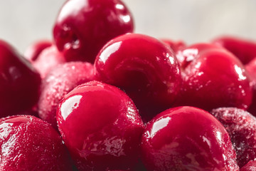 Red berries frozen cherry winter food background