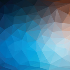 Obraz premium Abstract triangle background in blue and brow tones