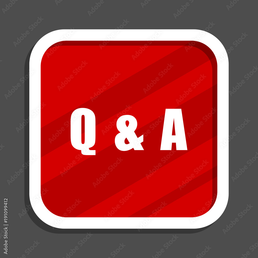 Poster question answer icon. flat design square internet banner.