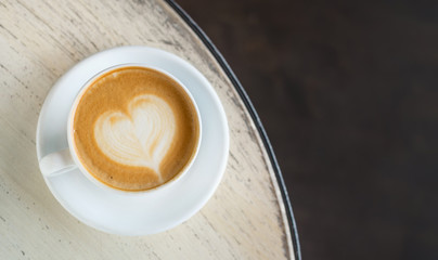Cup with coffee on the table. Concept and idea for resting time