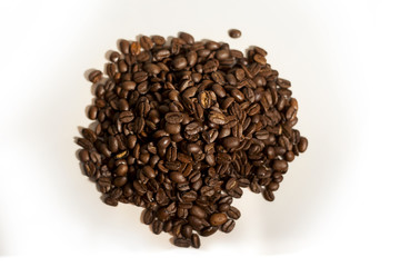 Isolated pile of fresh coffee beans