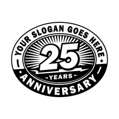 25 years anniversary design template. Vector and illustration. 25th logo.

