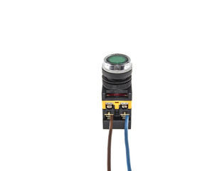 electric start button on white background