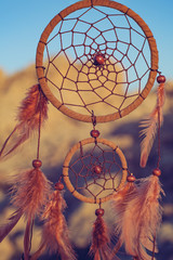Dreamcatcher sunset , boho chic, ethnic amulet