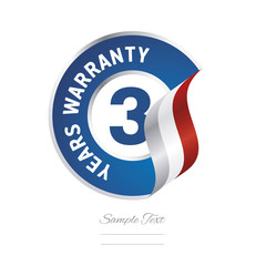 3 Years Warranty blue icon stamp vector