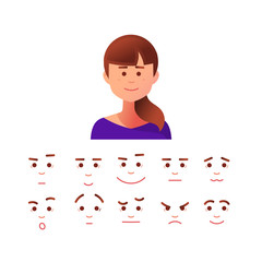 Vector illustration of face icon in flat style. 