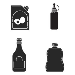 Set icon silhouette with ketchup, mustard and mayonnaise