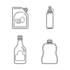 Set with ketchup, mustard and mayonnaise in line style