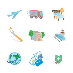 Travel Flat Sketch Icons