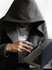 Hacker getting access to notebook