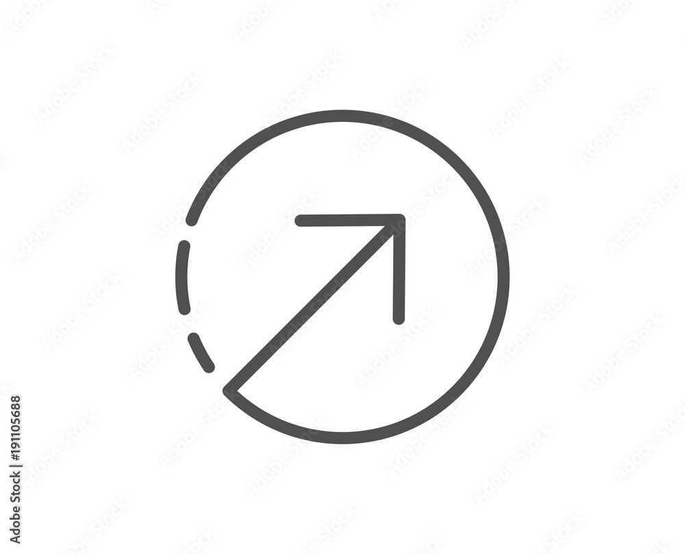 Poster direction arrow line icon. arrowhead symbol. navigation pointer sign. quality design element. editab