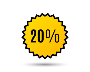20% off Sale. Discount offer price sign. Special offer symbol. Star button. Graphic design element. Vector