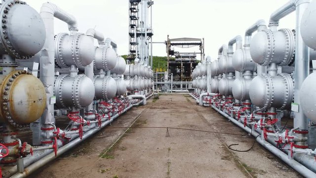 Gas Oil Productive Courtyard and Production Tower