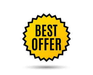 Best offer. Special price Sale sign. Advertising Discounts symbol. Star button. Graphic design element. Vector