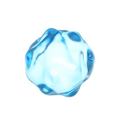 Isolated ice ball against white background, drop of water. 3d illustration, 3d rendering.