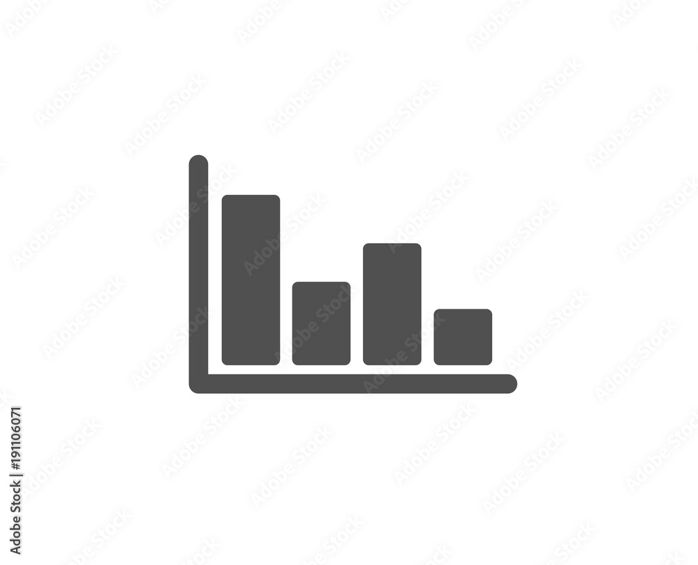 Poster histogram column chart simple icon. financial graph sign. stock exchange symbol. business investment