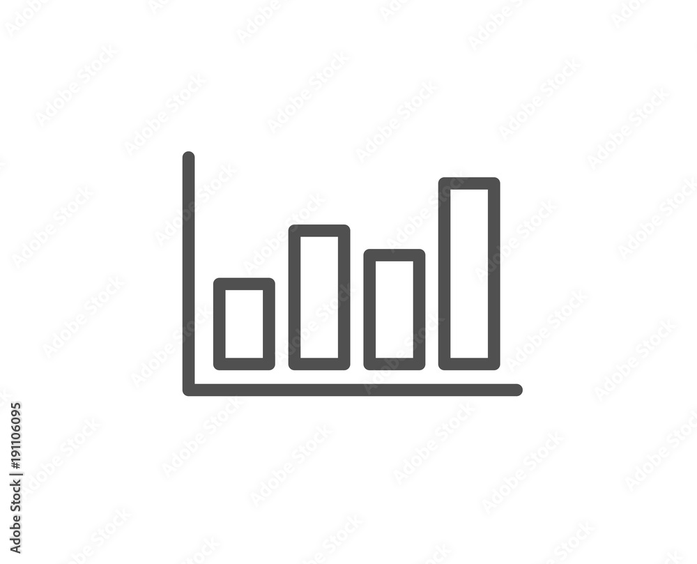 Poster histogram column chart line icon. financial graph sign. stock exchange symbol. business investment. 