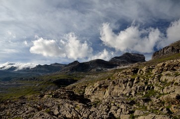 View against Refugio Goriz and Pico Cilindro in the Ordesa national park