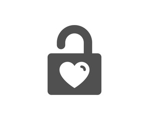 Locker with Heart simple icon. Love symbol. Valentines day or Wedding sign. Quality design elements. Classic style. Vector
