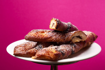Fresh French pastry, close-up