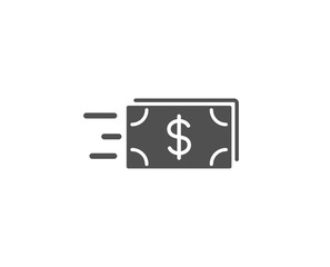 Transfer Cash money simple icon. Banking currency sign. Dollar or USD symbol. Quality design elements. Classic style. Vector