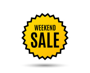 Weekend Sale. Special offer price sign. Advertising Discounts symbol. Star button. Graphic design element. Vector