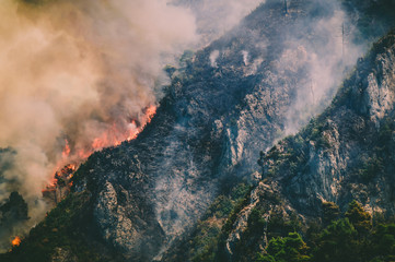 Mountains on fire Amalfi's coast
