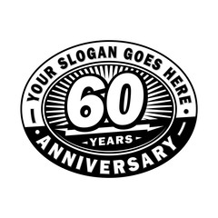 Fototapeta premium 60 years anniversary design template. Vector and illustration. 60th logo. 