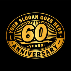 60 years anniversary design template. Vector and illustration. 60th logo. 
