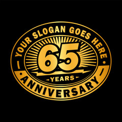 65 years anniversary design template. Vector and illustration. 65th logo. 
