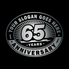 65 years anniversary design template. Vector and illustration. 65th logo. 
