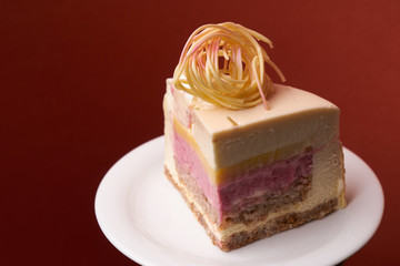 Obraz na płótnie Canvas Slice of Dilite dessert cake