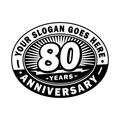 80 years anniversary design template. Vector and illustration. 80th logo. 
