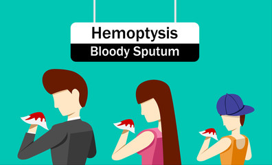 Hemoptysis or Bloody Sputum in Vector design
