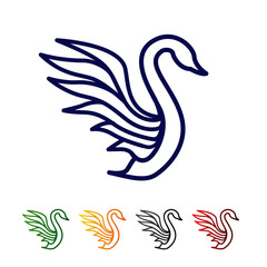 Fototapeta premium swan modern logo