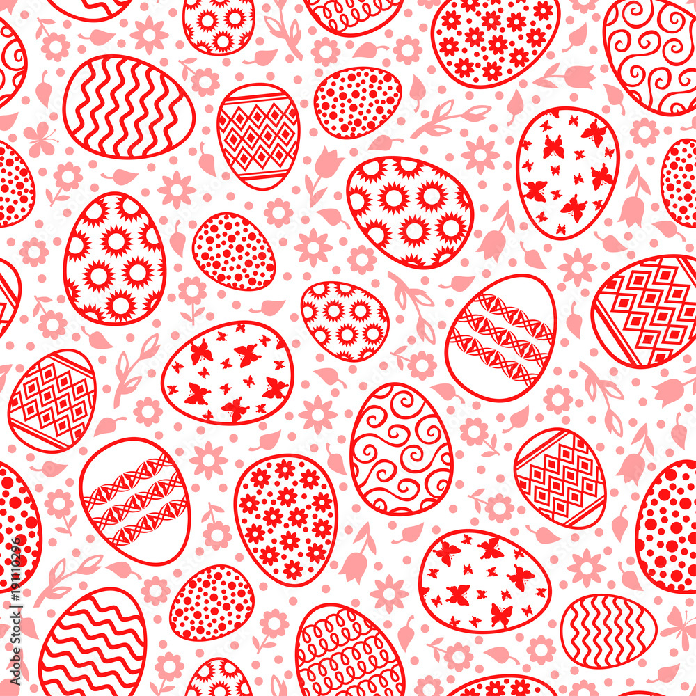 Canvas Prints Easter decorative eggs pattern seamless