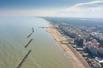 View from above of the Romagna Riviera