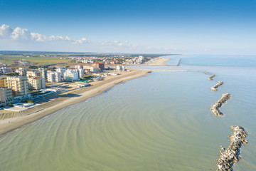 View from above of the Romagna Riviera