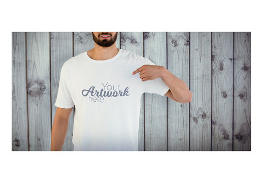 Man in White T-Shirt Mockup 5